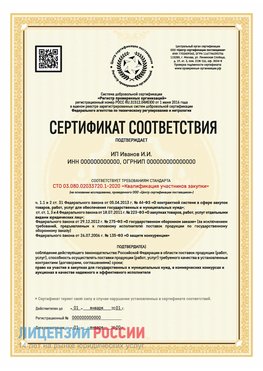 Сертификат квалификации участников закупки для ИП. Пулково Сертификат СТО 03.080.02033720.1-2020